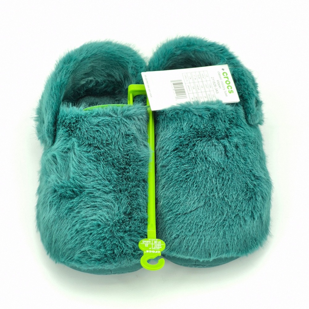 Crocs Classic Cozzzy Luxe Slipper Adult Women's Size 7 Hosta Turquoise Teal - Picture 11 of 16